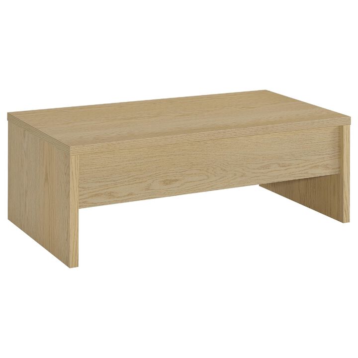 Kerra Lift-Top Coffee Table, Hidden Storage, Light Oak Wood 47 Inch