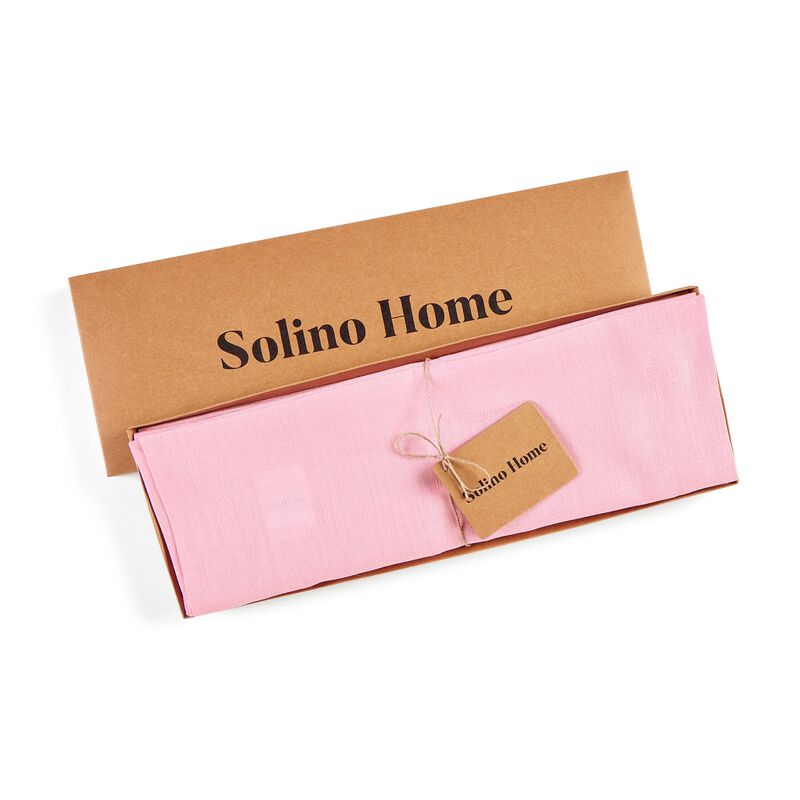 Solino Home Fete 100% Linen Placemats &ndash; Set of 4, 14 x 19 in, Machine Washable, Holiday and Everyday Dining