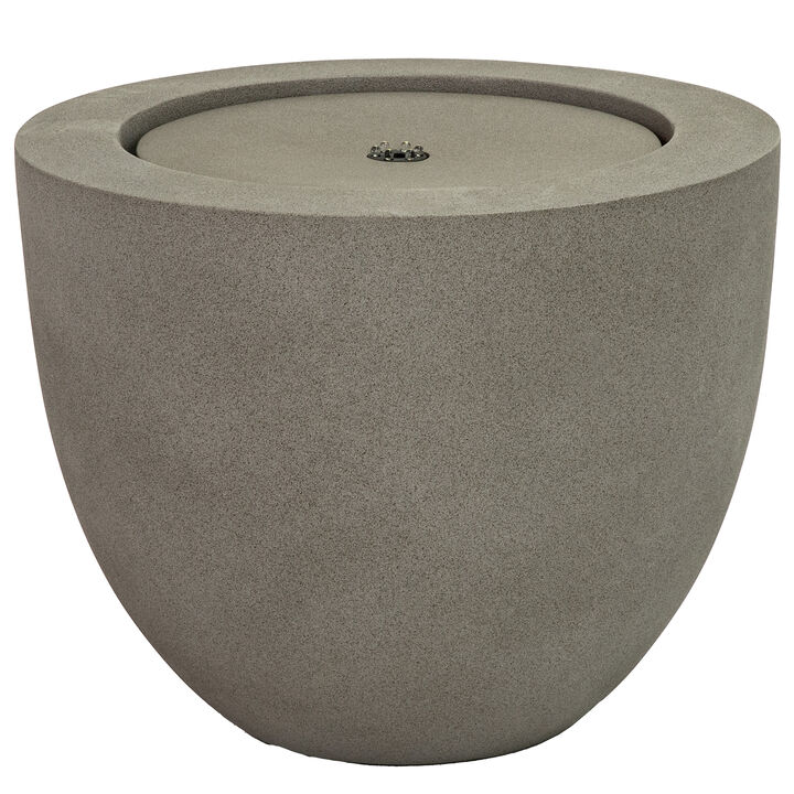 Textured Oval Bowl Outdoor Bubble Fountain