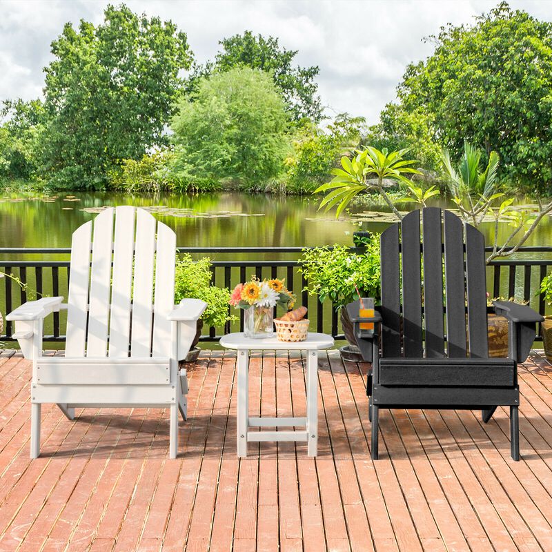 Foldable Weather Resistant Patio Chair with Built-in Cup Holder image number 1