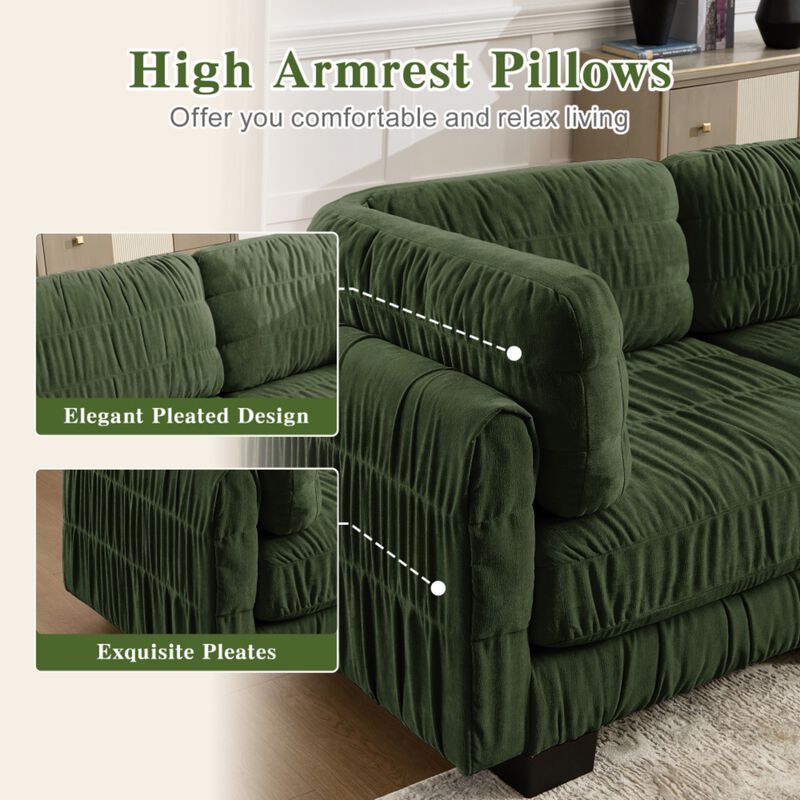 Fukwis Chenille Ruched Modular Sectional Sofa image number 4