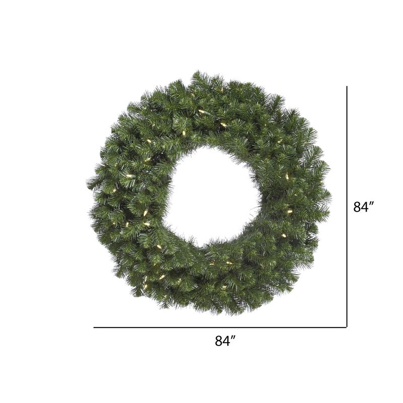 Vickerman 84" Douglas Fir Artificial Christmas Wreath, Warm White LED Lights - Faux Fir Christmas Wreath - Seasonal Indoor Home Decor image number 1