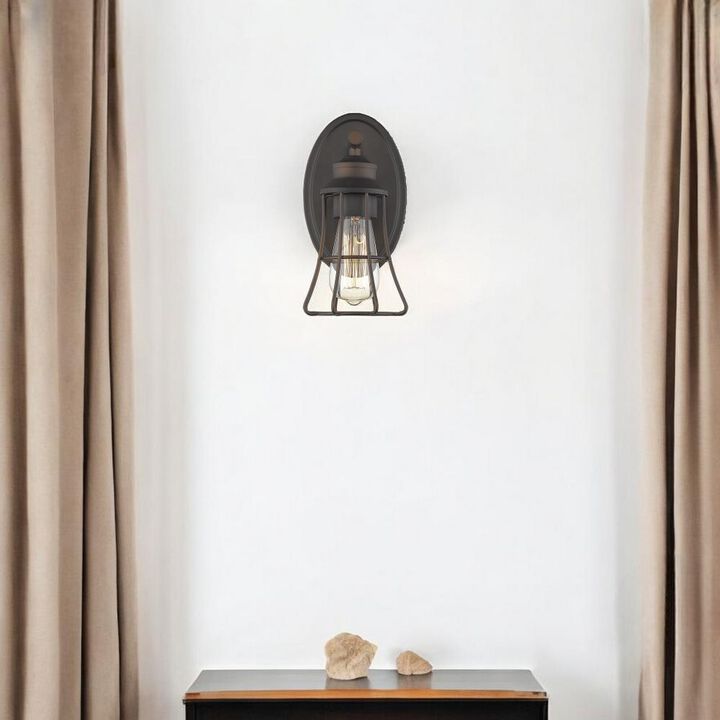 Hivvago One Light Bronze Cage Wall Light