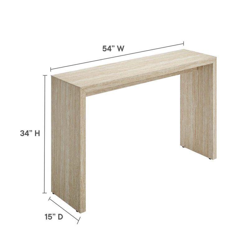 Mirella Faux Travertine Console Table image number 4
