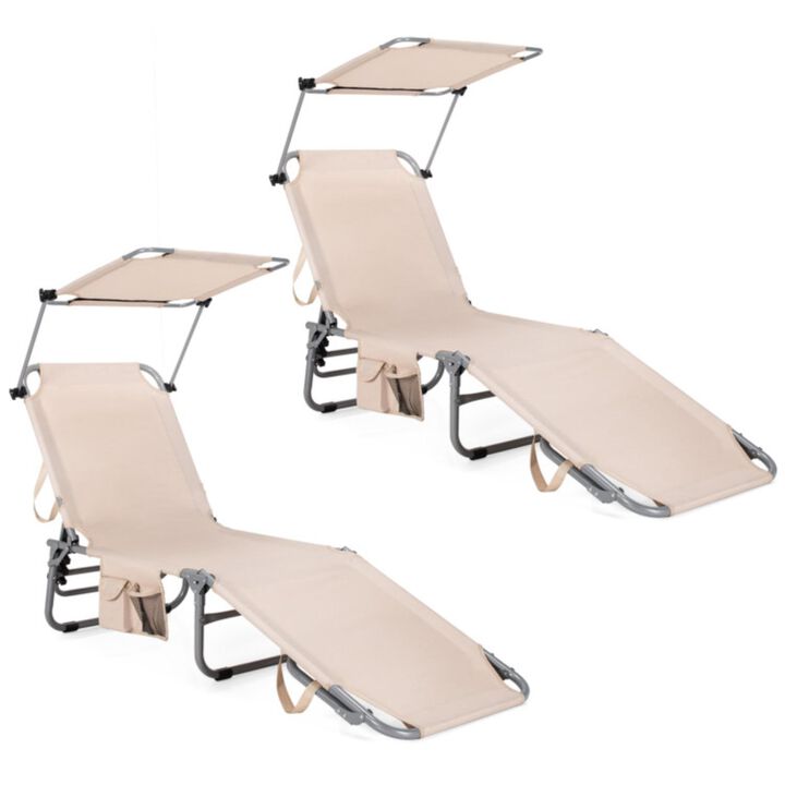 Hivvago Set of 2 Portable Reclining Chair with 5 Adjustable Positions