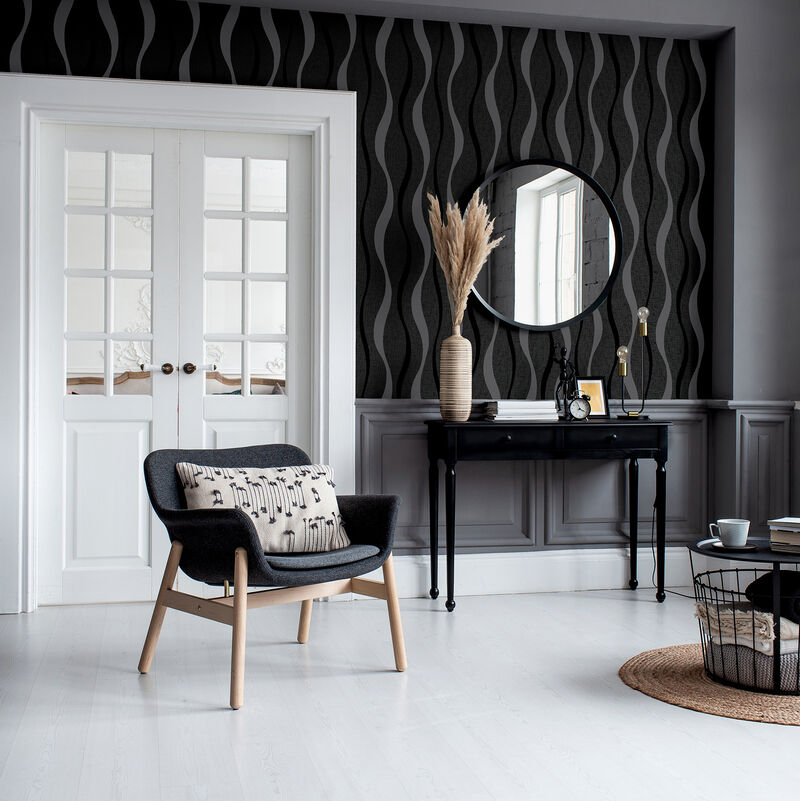 Tazz Black Ribbons Wallpaper image number 4