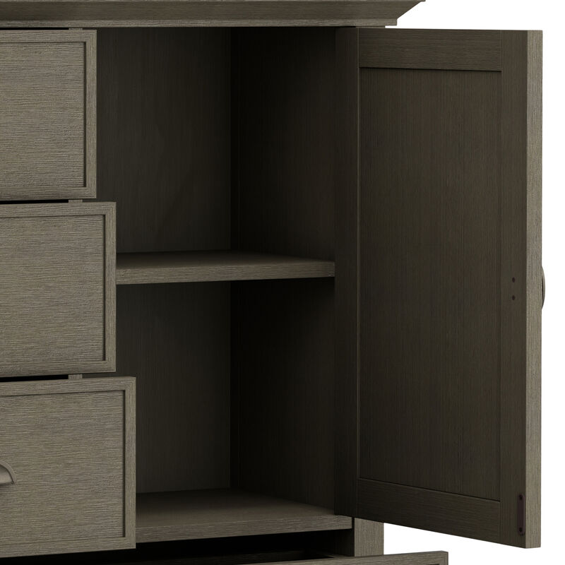 Redmond SOLID WOOD 39 inch Wide Transitional Medium Storage Cabinet in Farmhouse Grey