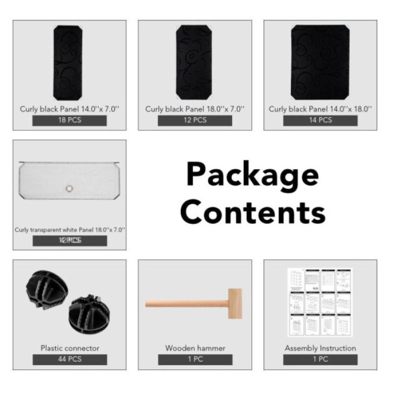 Hivvago 12-Cube DIY Portable Plastic Shoe Rack with 6-Tier Transparent Doors