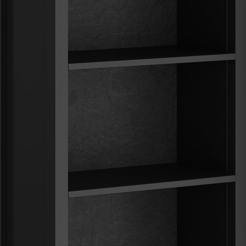Artisan SOLID WOOD 72 inch x 26 inch Contemporary 5 Shelf Bookcase in Black