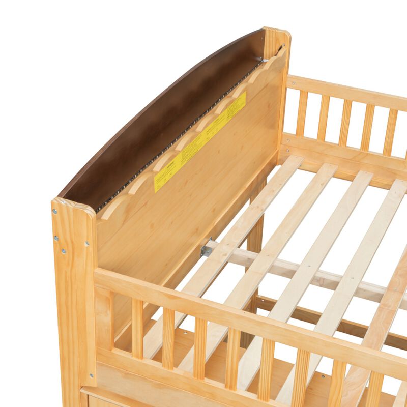 Flidre Wood Kids Loft Bed Featuring LED Lighting image number 5