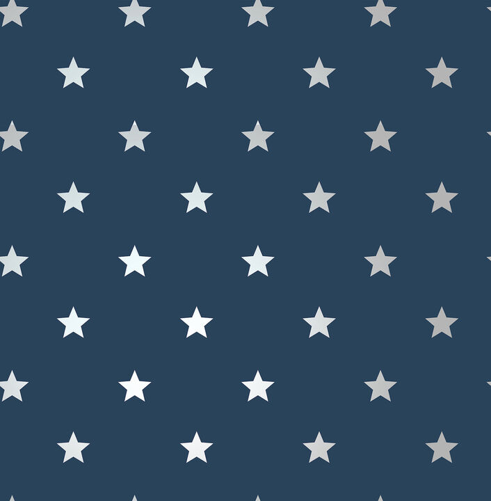 Starry Motif Dark Blue Geometric Wallpaper