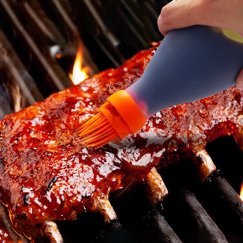 Silicone Pastry Brush, All-in-One Slicone Basting Brush with Sauce Bottle, Heat Resistant BBQ Accessories