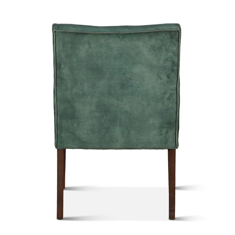 World Interiors Aven Armchair in Green Velvet with Dark Legs