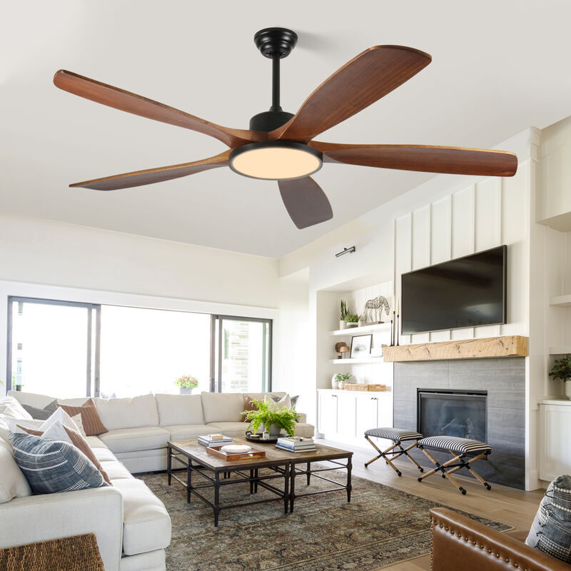 ELEMENT ACE 62-Inch Large Ceiling Fan with Remote Control, Three-Color Dimming Light, 5 Reversible Blades for Garden, Patio, Living Room and Bedroom image number 4