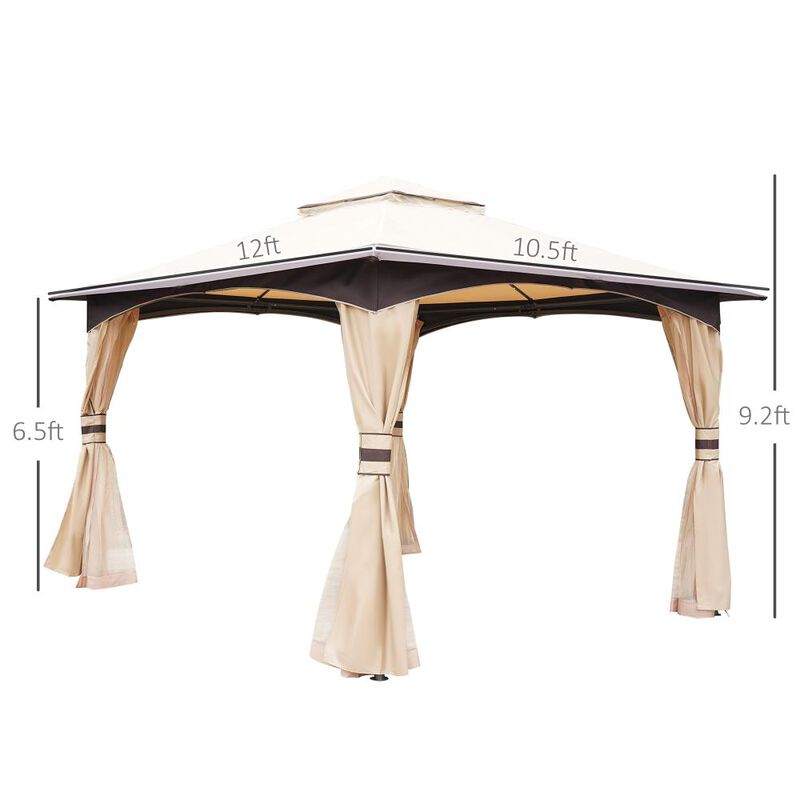 Hivvago 10x12 Patio Gazebo Canopy with Steel Frame & Netting image number 2