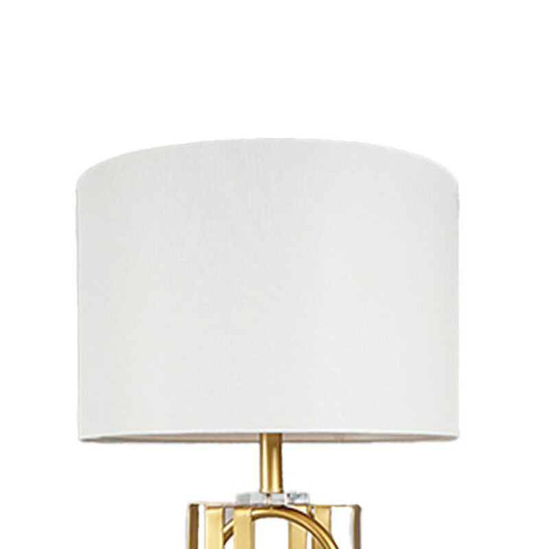 Limy 2pc Table Lamp Set, White Shade, Gold and Chrome Base, 29 Inch