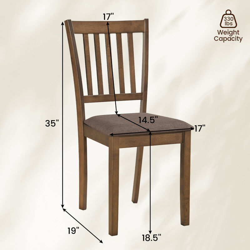 4 Pack Wooden Dining Chairs with Upholstered Seats for Kitchen and Dining Room image number 2