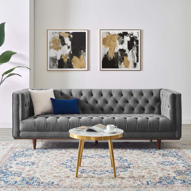 Elation Tufted Performance Velvet Sofa image number 1