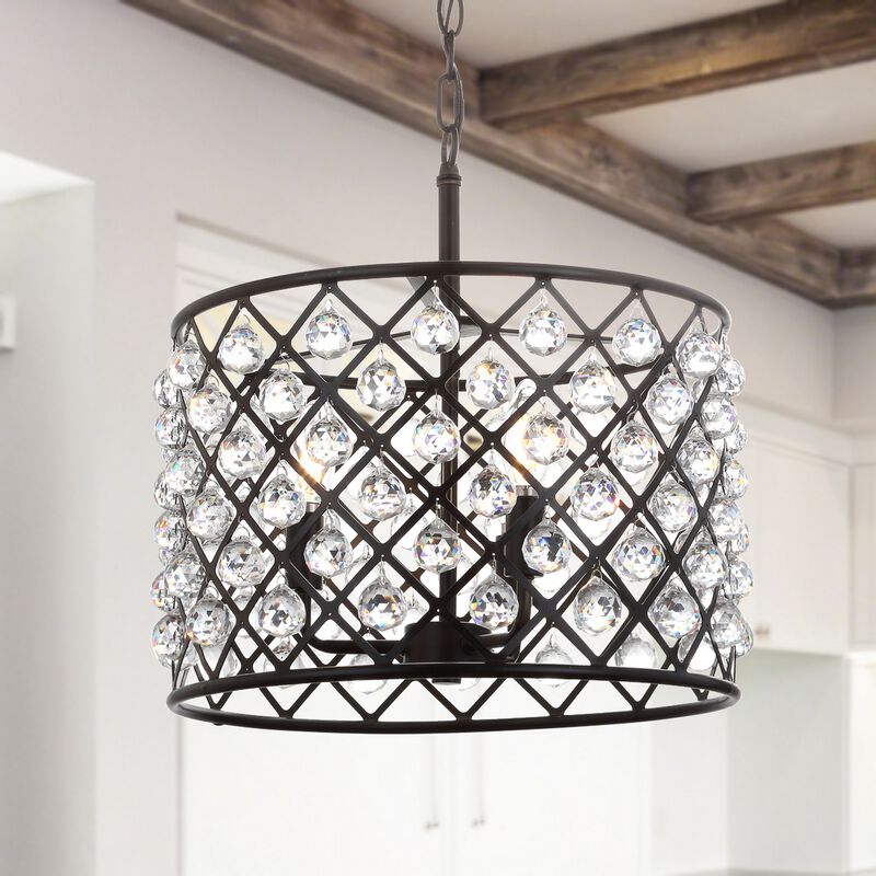 Gabrielle Crystal/Metal LED Pendant