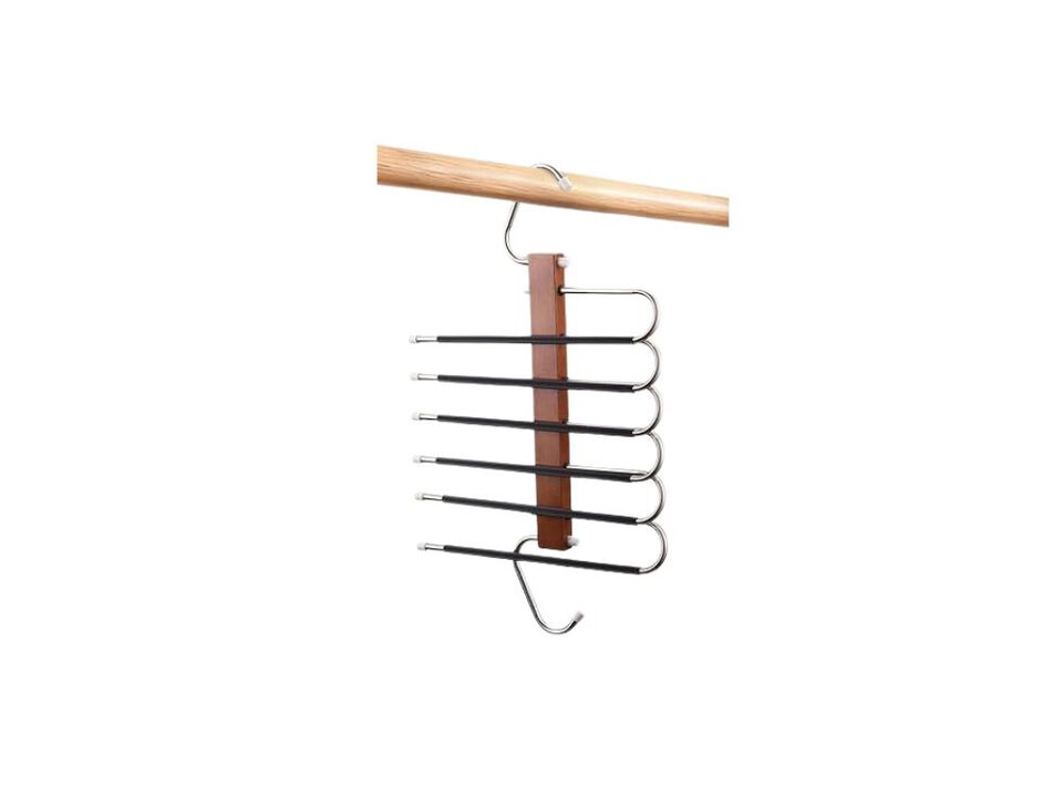 2-Pack Wooden Pants Hangers | Space-Saving Closet Organizer, Anti-Slip Design