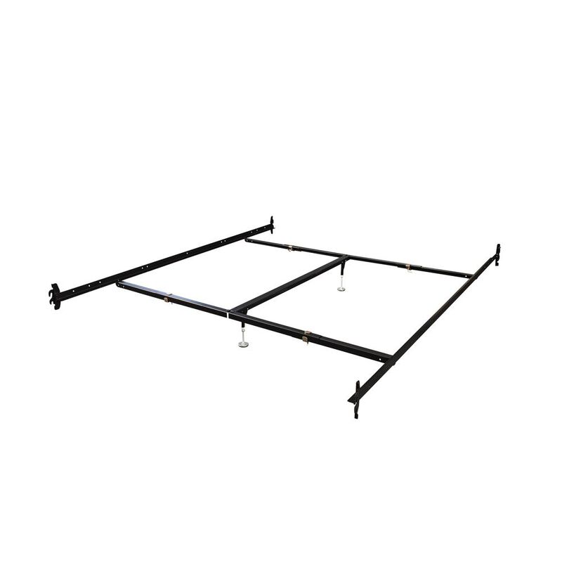 Hollywood Bed Frame Hook On Bed Rails Queen/Eastern King with center support and 2 Glides