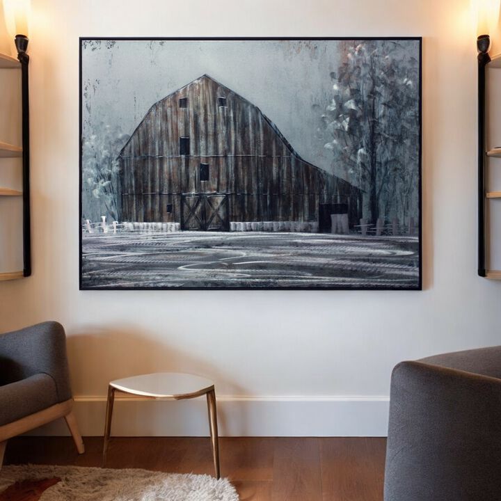 Framed Barn Print for Rustic Home D&eacute;cor and Farmhouse Wall Art