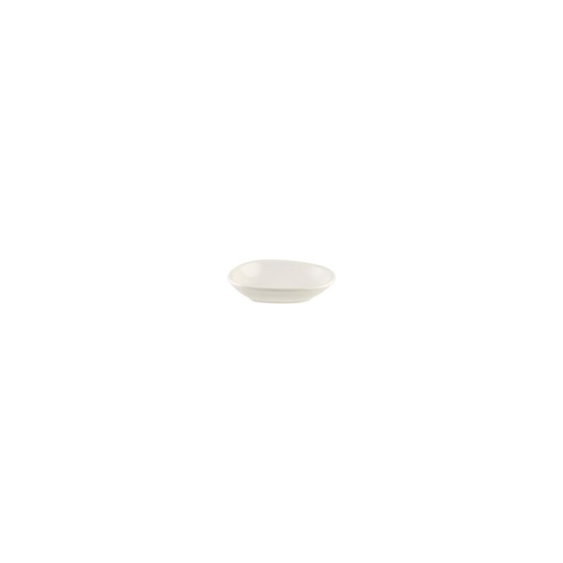 Vago 4" x 3" x h:0.75" 1 oz. Organic Warm White Porcelain Bowl (Set of 4)