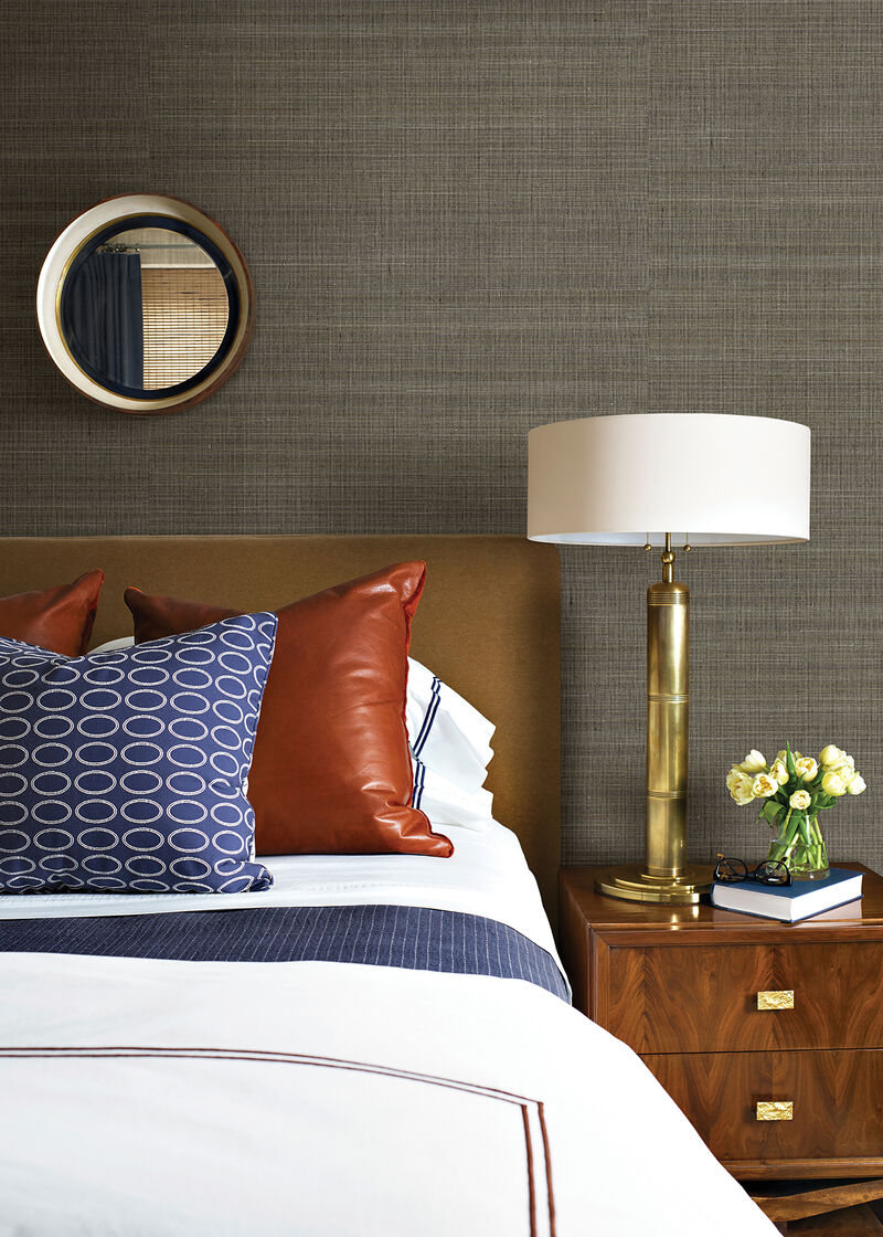 Tiemao Brown Abaca Grasscloth Wallpaper image number 1