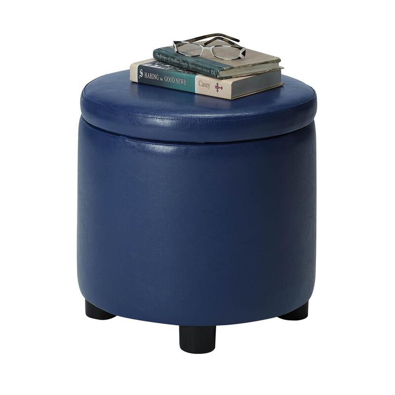 Convience Concept, Inc. Designs 4 Comfort Round Accent Storage Ottoman with Reversible Tray Lid