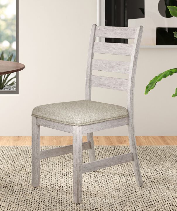 Streamdale Casual Dining Side Chairs 2 Piece Set Grayish White Finish