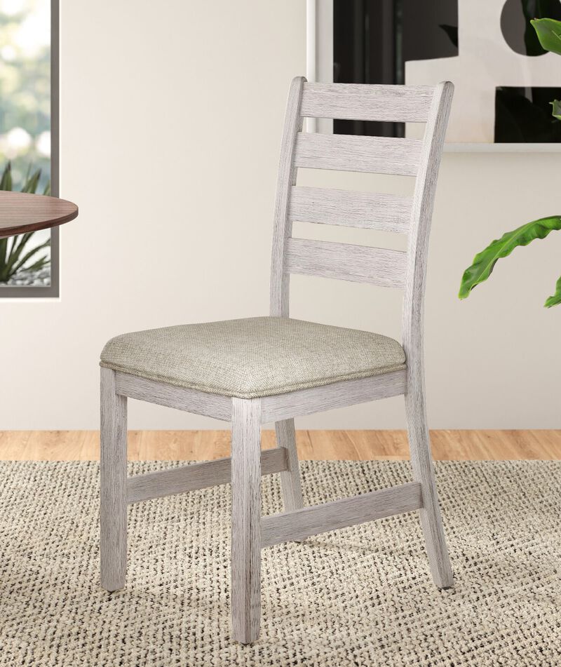 Streamdale Casual Dining Side Chairs 2 Piece Set Grayish White Finish