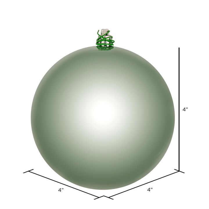 Vickerman 4" Frosty Mint Shiny Ball Ornament. Includes 6 Ornaments per Pack.