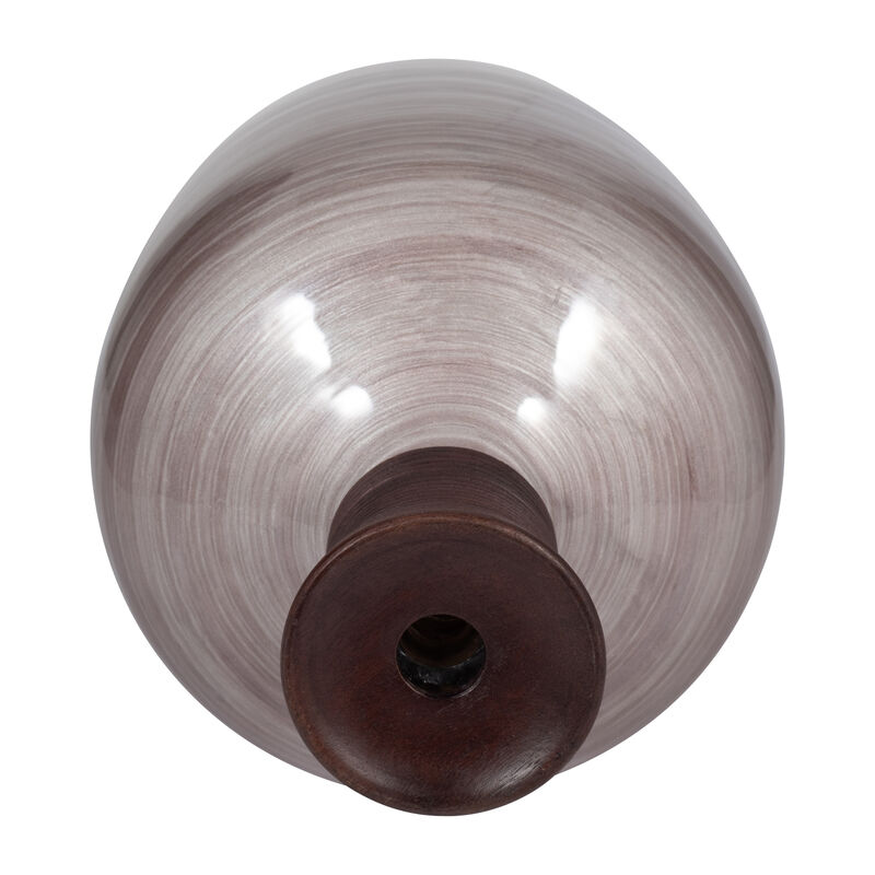 Glass, 16" Wooden Top Vase, Blush image number 4