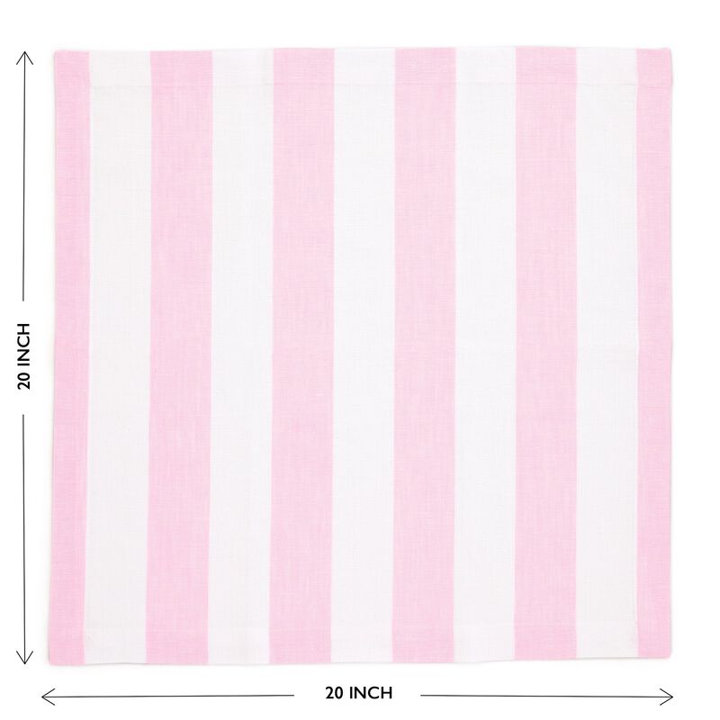 Linen Dinner Napkins - Cabana Stripe image number 2