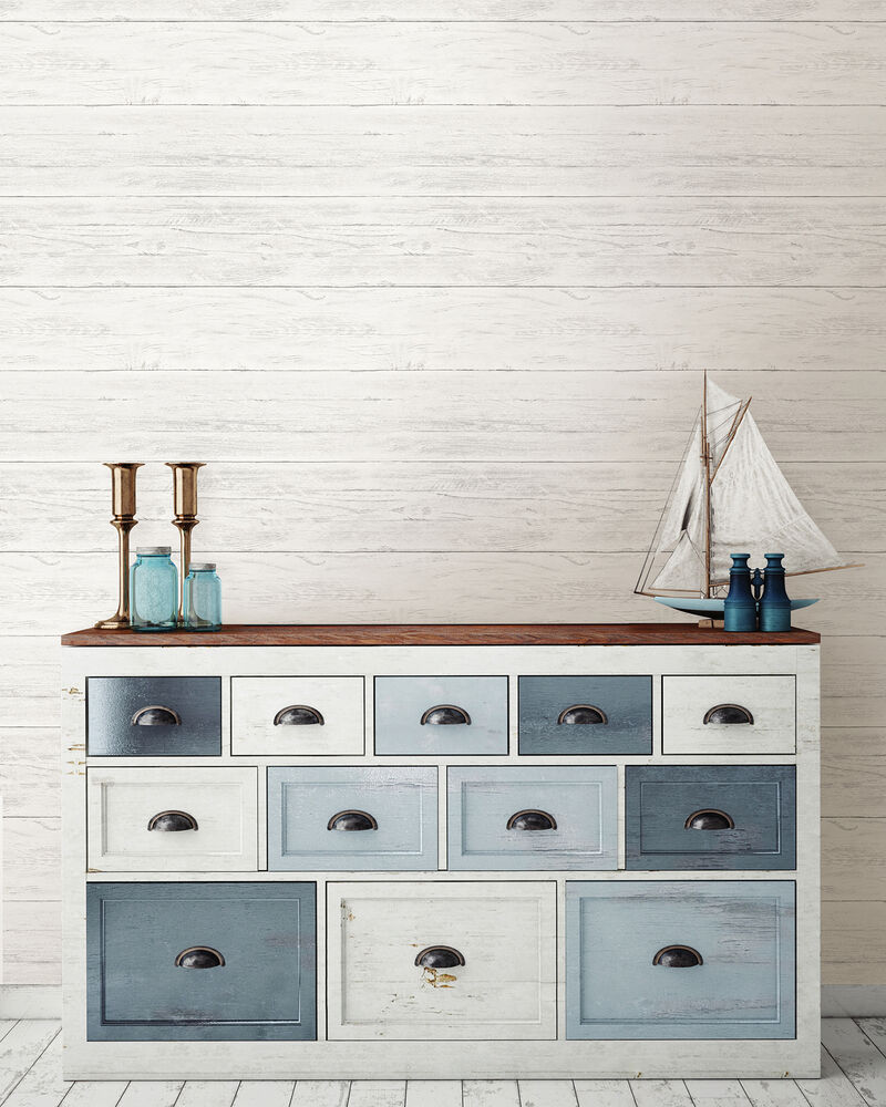 Jared Off White Shiplap Peel & Stick Wallpaper image number 2
