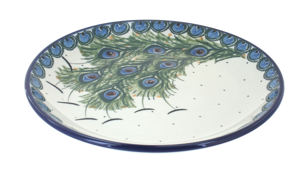 Blue Rose Polish Pottery Day Lily Bouquet Dessert Plate