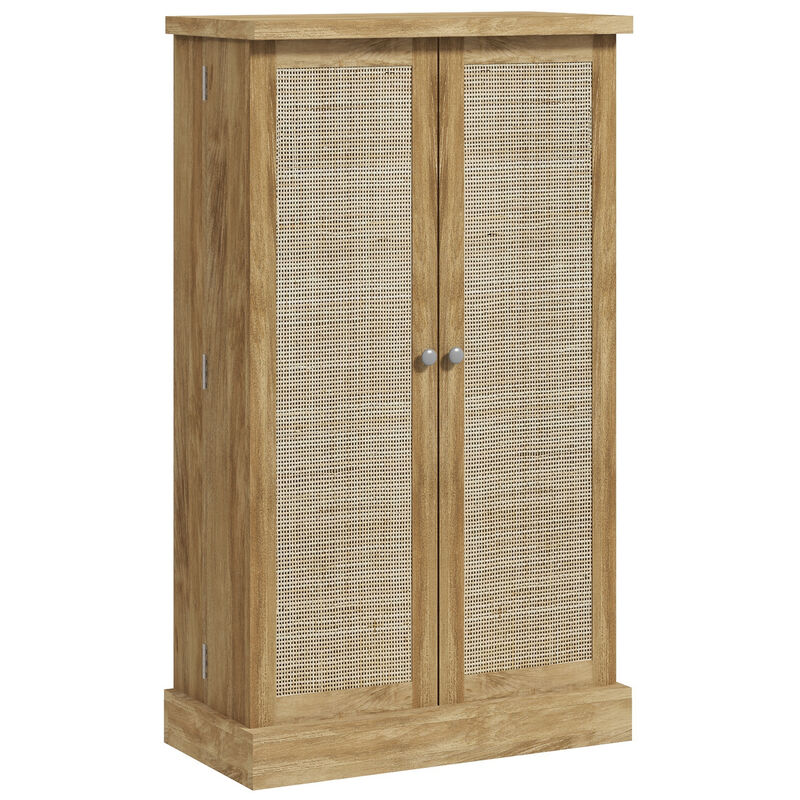41" Rattan Kitchen Pantry Storage Cabinet with Spice Racks Natural