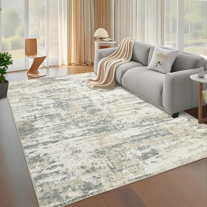 10X13 FT Modern Abstract Runner Rug Washable Rug for Hallway Non Slip Kitchen Rug Low Pile Soft Entryway