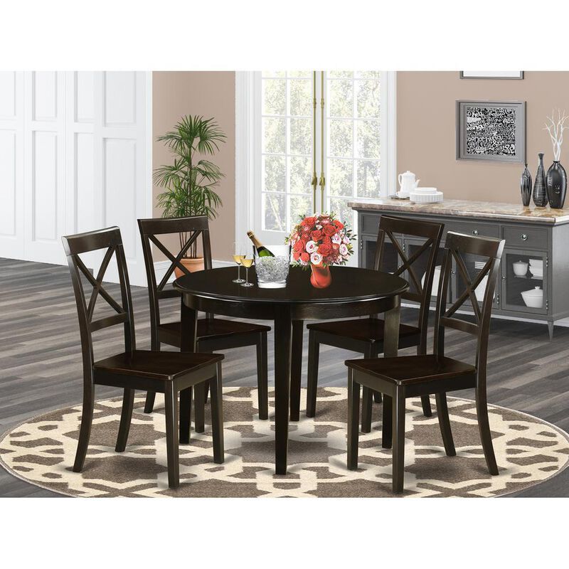 5 Pc small Kitchen Table set-round Table and 4 Kitchen Chairs