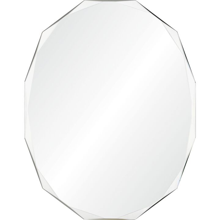 28" Silver Unframed Polygonal Wall Mirror