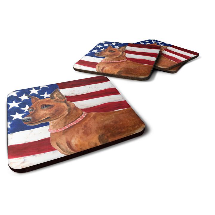 Caroline's Treasures Miniature Pinscher Patriotic Decorative coasters, Multicolor