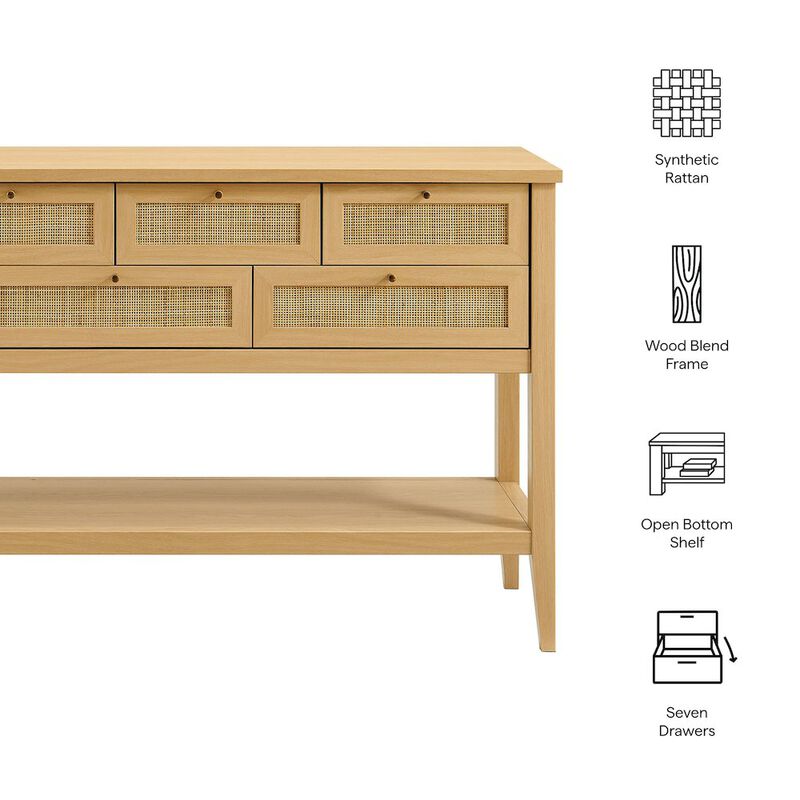 Soma 62 Inch Rattan Console Table image number 1