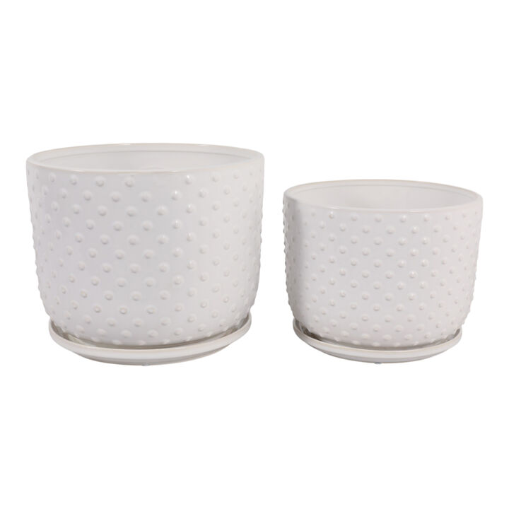 S/2 10/12" Dotted Planter