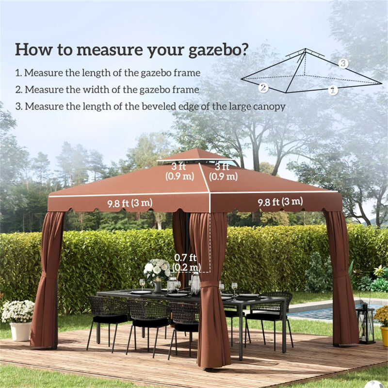 Replacement Canopy Cover for Sunshade and Pavilion, Durable Outdoor Fabric