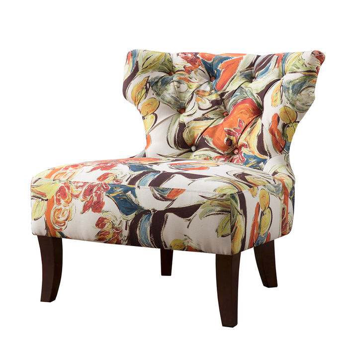 Gracie Mills Kathrine Modern Armless Printed Fabric Accent Chair