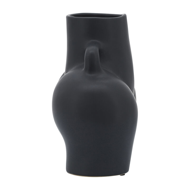 Cer, 7" Half Body Vase, Black image number 3