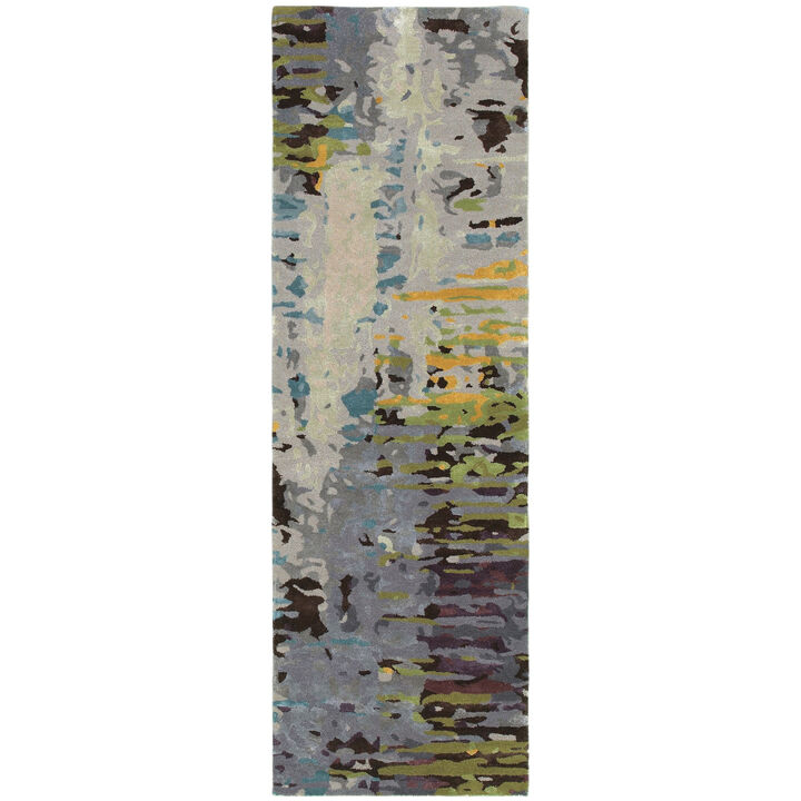 HomeRoots Abstract Hand Tufted Runner Rug