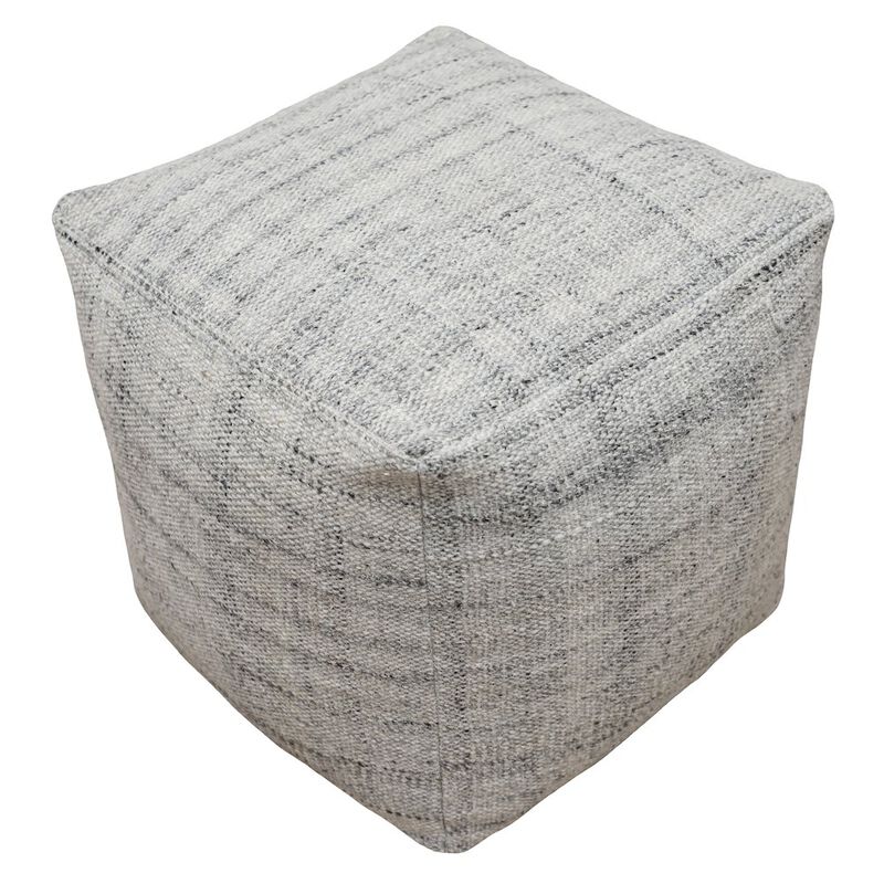 Alex Hamilton Remi Wool Pouf in Salt and Pepper