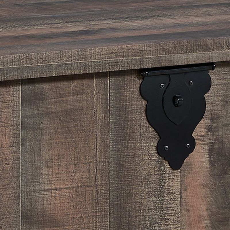 Classic 47 Inch Coffee Table, Lift Top Concealed Storage, Rustic Brown Wood