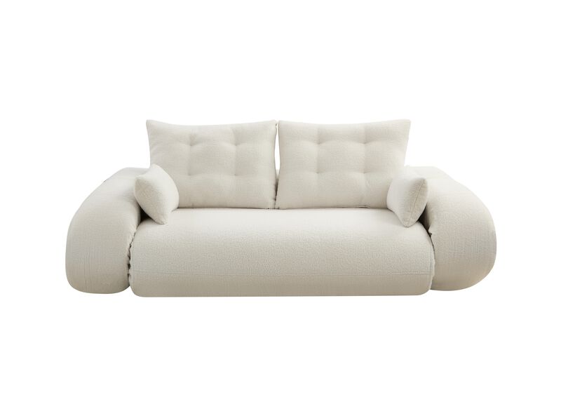 Merax Teddy Fabric Foam-Filled Sleeper Lazy Sofa Couch